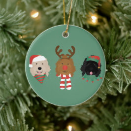 Weihnachten Goldendoodle Hunde Keramik Ornament