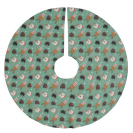 Weihnachten Goldendoodle Hunde Polyester Weihnachtsbaumdecke