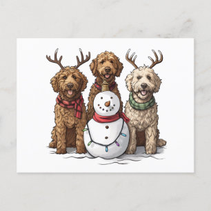 Weihnachten Goldendoodle Hunde Postkarte