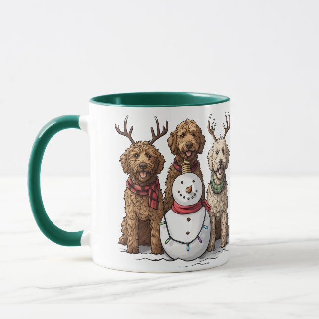 Weihnachten Goldendoodle Hunde Tasse (Links)