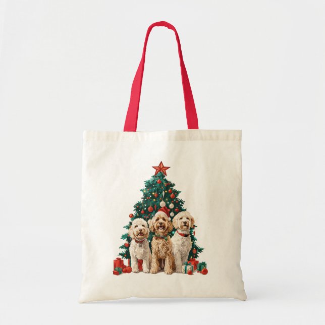 Weihnachten Goldendoodle Hunde Tragetasche (Vorne)