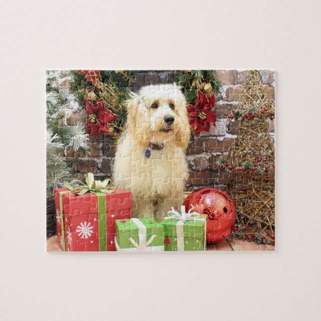 Weihnachten - GoldenDoodle - Mazy Puzzle (Horizontal)