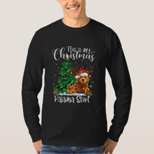 Weihnachten Goldendoodle Reindeer Funny Pajama Dog T-Shirt