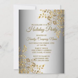 Weihnachten Goldene Blume Party Einladung