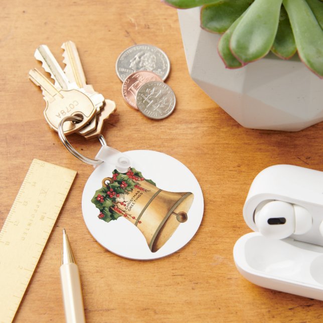 Weihnachten Goldene Glocken, Weihnachtsgrüße Schlüsselanhänger (Schreibtisch)