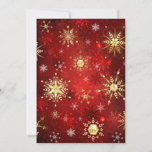 Weihnachten Goldene Schneeflocken im roten Hinterg Save The Date