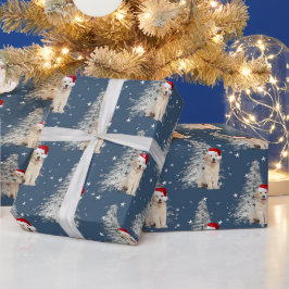 Weihnachten Goldener Retriever und Baum auf den St Geschenkpapier
