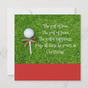 Weihnachten Golf mit Golfball und Tee mit Band