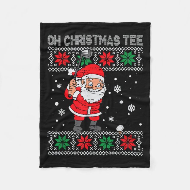 Weihnachten Golf spielen Weihnachten Weihnachten W Fleecedecke (Vorderseite)