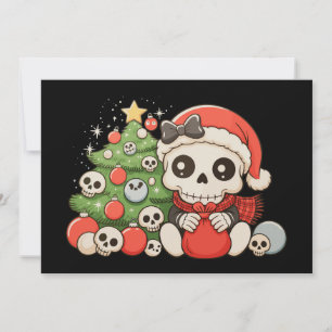 Weihnachten Gothic Süßer Skelett-Schädel Xmas-Feri