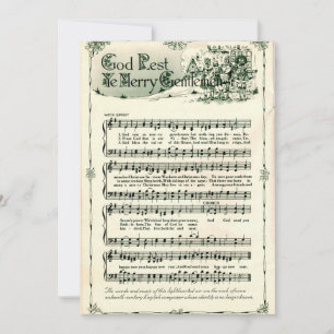 Weihnachten, Gott, Erholung Ihr frohe Herren Vinta Feiertagskarte