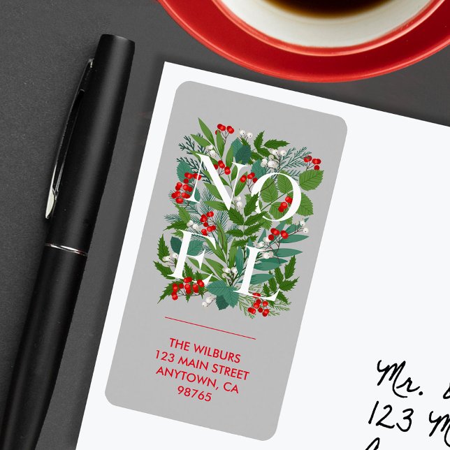 WEIHNACHTEN Greenery Berries Adressetikett (Von Creator hochgeladen)