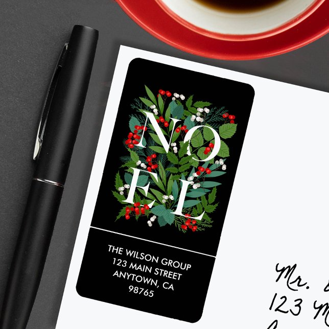 WEIHNACHTEN Greenery Berries Rücksendeadresse Adressaufkleber (Von Creator hochgeladen)