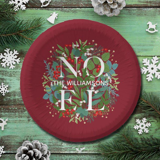 WEIHNACHTEN Greenery Personalisiert Pappteller (Von Creator hochgeladen)