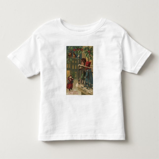 Weihnachten GreetingKids, das Sankt aufpasst Kleinkind T-shirt (Vorderseite)