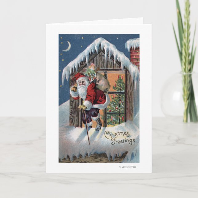 Weihnachten GreetingSanta, das heraus Fenster (Vorderseite)