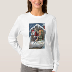 Weihnachten GreetingSanta, das heraus Fenster T-Shirt