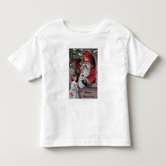 Weihnachten GreetingSanta, das Puppe gibt Kleinkind T-shirt (Vorderseite)
