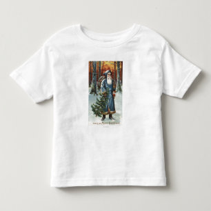 Weihnachten GreetingSanta im Blau Kleinkind T-shirt