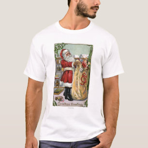 Weihnachten GreetingSanta mit großem Sack T-Shirt
