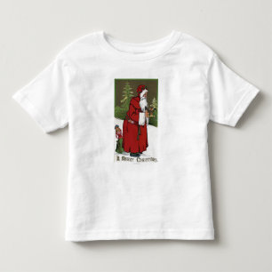 Weihnachten GreetingSanta mit hölzernem Pferd Kleinkind T-shirt