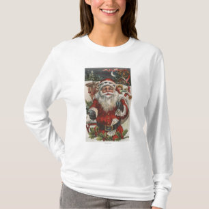 Weihnachten GreetingSanta mit Rotwild und Kindern T-Shirt
