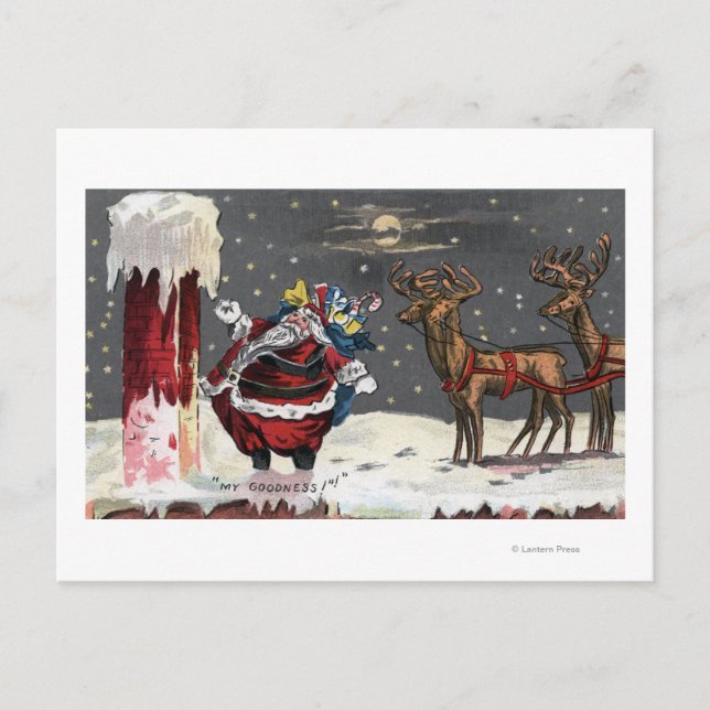 Weihnachten GreetingSanta und Kamin (Vorderseite)