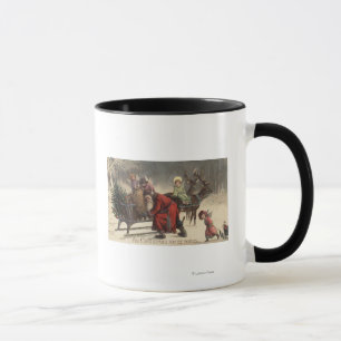 Weihnachten GreetingSanta und Pferdeschlitten Tasse