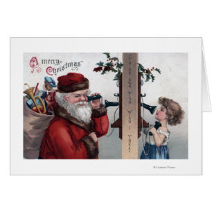 Weihnachten GreetingSanta und Telefon