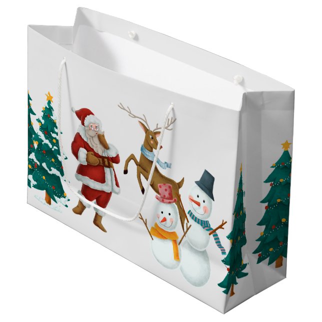 Weihnachten Große Geschenktüte (Vorderseite Schrägansicht)