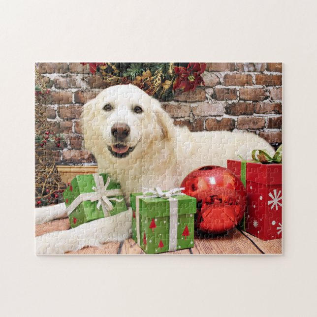 Weihnachten - große Pyrenäen Labrador X - Ginny Puzzle (Horizontal)