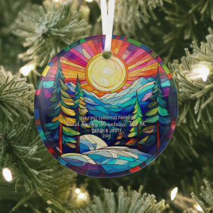 Weihnachten Große rauchige Berge verklebte Glass C Ornament Aus Glas