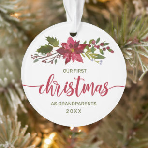 Weihnachten Großeltern Foto Aquarellfarben Ornament