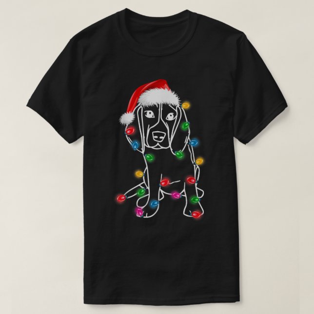 Weihnachten Großer Däne Hund XMAS Lights Weihnacht T-Shirt (Design vorne)