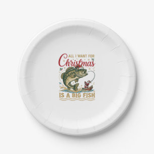 Weihnachten Großer Fisch Barsch Weihnachtsmann Boo Pappteller