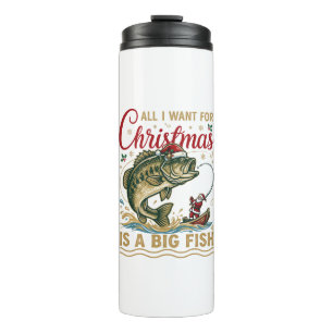 Weihnachten Großer Fisch Barsch Weihnachtsmann Boo Thermosbecher