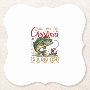 Weihnachten Großer Fisch Barsch Weihnachtsmann Boo Untersetzer