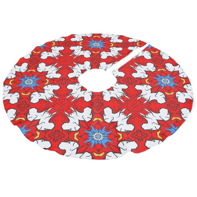 Weihnachten Großes Ding Leinenimitat Weihnachtsbaumdecke (Schrägansicht)