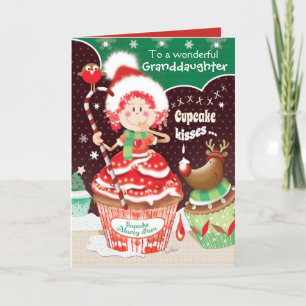 Weihnachten, Großtochter, Cupcake Marcy Pam Karte