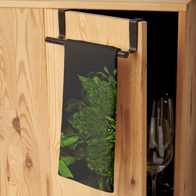 Weihnachten Grün florale Küchentücher (Drittel gefaltet)