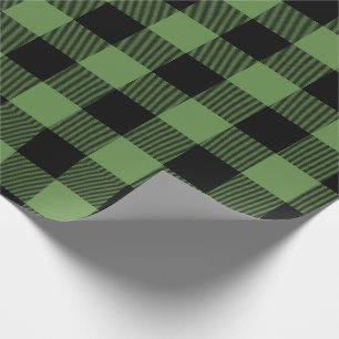 Weihnachten grün u. schwarzer riesiger Büffel-Ka Geschenkpapier