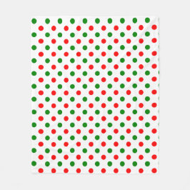 Weihnachten - Grün und Rot gepunktetes Muster   Fleecedecke