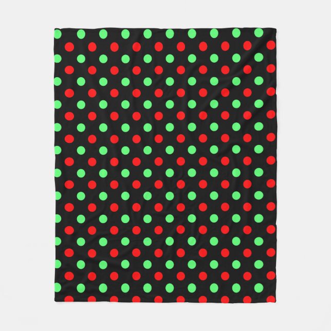 Weihnachten - Grün und Rot gepunktetes Muster   Fleecedecke (Vorderseite)