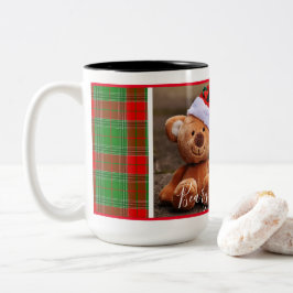 Weihnachten (grün und rot kariert) zweifarbige tasse
