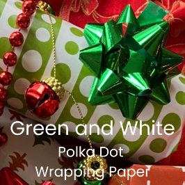 Weihnachten Grün und Weiße Tupfen Geschenkpapier