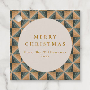 Weihnachten Grün Vintag Art Deco Custom Holiday Geschenkanhänger