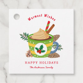 Weihnachten Grün Weißer Kakao Urlaub Geschenkanhänger