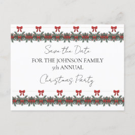 Weihnachten Grüne Garland Red Rows Gold Akzent Postkarte