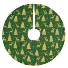 Weihnachten Grüne Goldmedaille Rentier Xmas Tree S Polyester Weihnachtsbaumdecke