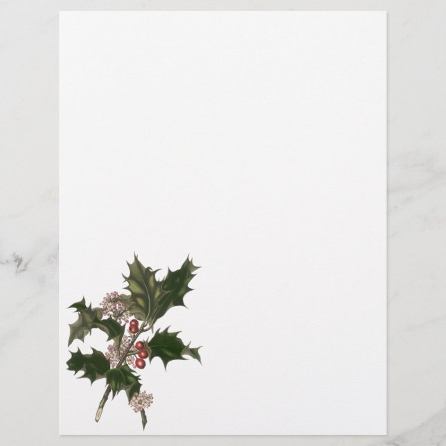 Weihnachten, Grüne Holly-Pflanze mit Berries Flyer (Vorne)